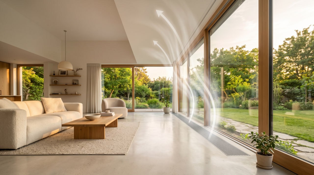 Elsymco fans and convectors in a modern interior